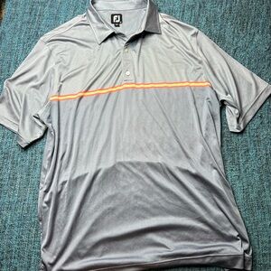 Footjoy Golf Polo Stripe Short Sleeve in Gray Neon